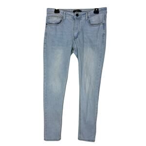 Forever 21 Jeans Mens 31‎ Blue Denim 5-Pockets Light Wash Skinny Leg Classic